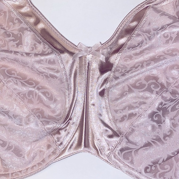 38DDD MINIMIZER Bali Underwire Satin Tracings 3562 Nude 4 Hook Wide Strap 3D 38F - Picture 11 of 12
